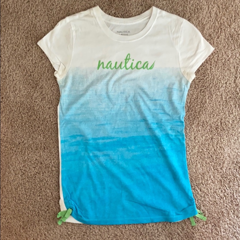 NAUTICA white and blue ombré top